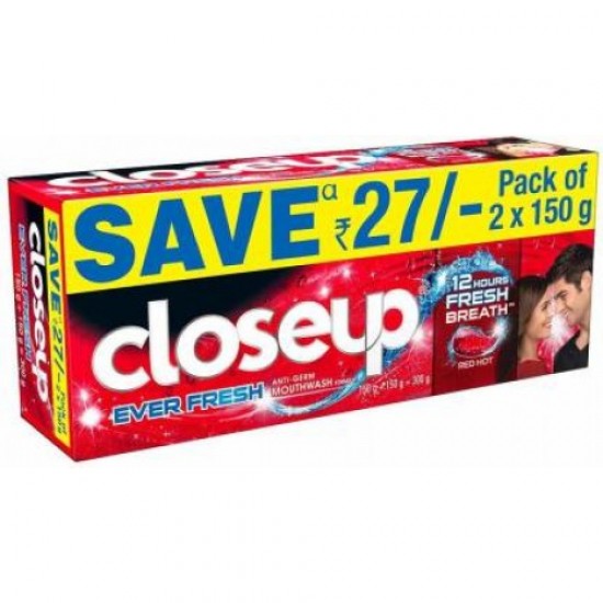 Closeup RED GEL HOT Toothpaste  (300 g, Pack of 2)