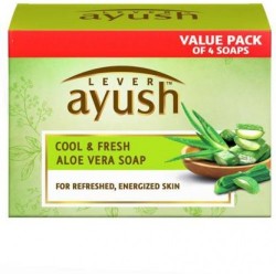 Lever Ayush Cool and Fresh Aloe Vera Soap  (4 x 100 g)