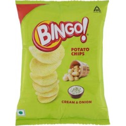 Bingo Yumitos Cream and Onion Potato Chips  (52 g)